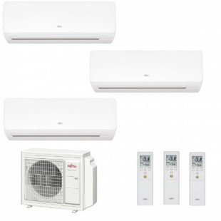 Fujitsu Trio Split KM WiFi 12+12+15 AOYG30KBTA4 ASYG12KMCF ASYG12KMCF ASYG14KMCF Klimaanlage Weiß R-32 Klimaanlage ASYG-KM-12...