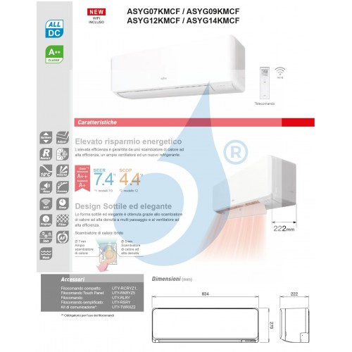 Fujitsu Trio Split KM WiFi 12+12+15 AOYG30KBTA4 ASYG12KMCF ASYG12KMCF ASYG14KMCF Klimaanlage Weiß R-32 Klimaanlage ASYG-KM-12...