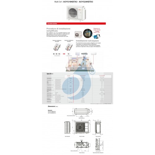 Fujitsu Trio Split KM WiFi 12+12+15 AOYG30KBTA4 ASYG12KMCF ASYG12KMCF ASYG14KMCF Klimaanlage Weiß R-32 Klimaanlage ASYG-KM-12...