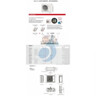 Fujitsu Trio Split KM WiFi 12+12+15 AOYG30KBTA4 ASYG12KMCF ASYG12KMCF ASYG14KMCF Klimaanlage Weiß R-32 Klimaanlage ASYG-KM-12...