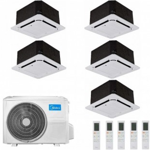 Midea Penta Split 9+9+9+9+12 Btu Kassettengerät M5OE-42HFN8-Q con 4 unità MCA3I-09HRFNX(GA) + MCA3I-09HRFNX(GA) Klimaanlagen ...