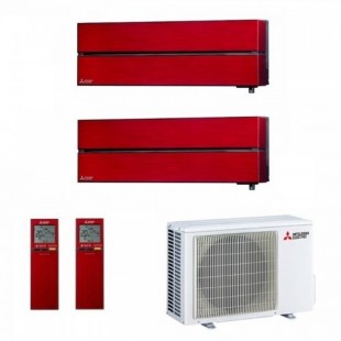 Mitsubishi Duo Split 12000+12000 Btu MXZ-2F53VF4 MSZ-LN35VG2R MSZ-LN35VG2R Klimageräte Rubinroten Diamond WiFi MSZ-LN-R-12+12...