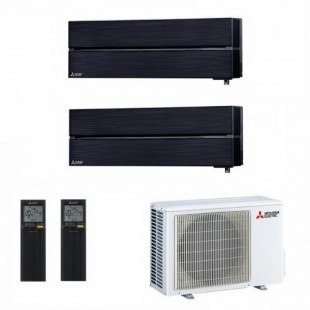 Mitsubishi Duo Split 9000+9000 Btu MXZ-2F42VF4 MSZ-LN25VG2B MSZ-LN25VG2B Klimageräte Schwarz Onyx Diamond WiFi MSZ-LN-B-9+9-M...