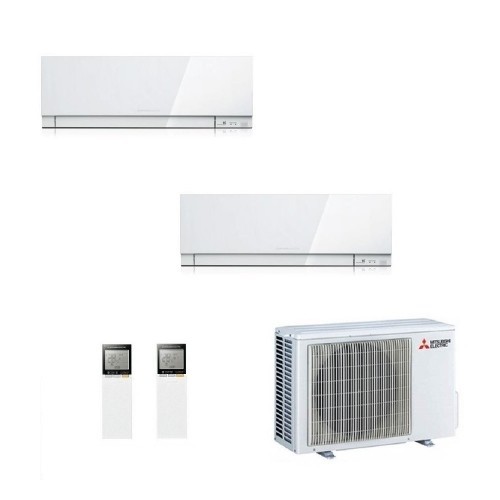 Mitsubishi Duo Split 7000+12000 Btu MXZ-2F42VF4 MSZ-EF22VGKW MSZ-EF35VGKW Klimageräte Weiß Premium WiFi MSZ-EF-W-7+12-MXZ-2F4...