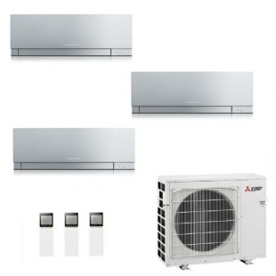 Mitsubishi Trio Split 7+9+9 MXZ-3F54VF4 MSZ-EF22VGKS MSZ-EF25VGKS MSZ-EF25VGKS Klimageräte Premium Silbernen MSZ-EF-S-7+9+9-M...