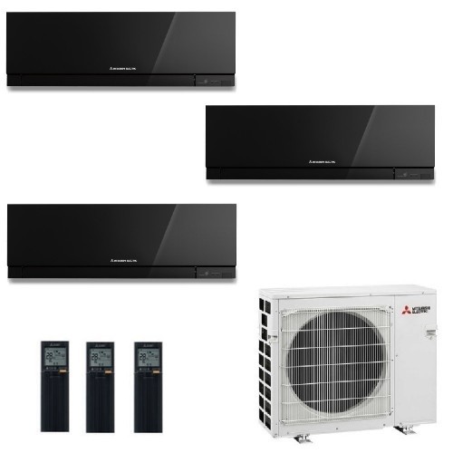 Mitsubishi Trio Split 7+9+9 MXZ-3F54VF4 MSZ-EF22VGKB MSZ-EF25VGKB MSZ-EF25VGKB Klimageräte Premium Schwarz MSZ-EF-B-7+9+9-MXZ...