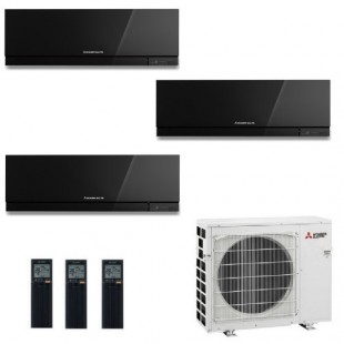 Mitsubishi Trio Split 7+7+7 MXZ-3F54VF4 MSZ-EF22VGKB MSZ-EF22VGKB MSZ-EF22VGKB Klimageräte Premium Schwarz MSZ-EF-B-7+7+7-MXZ...