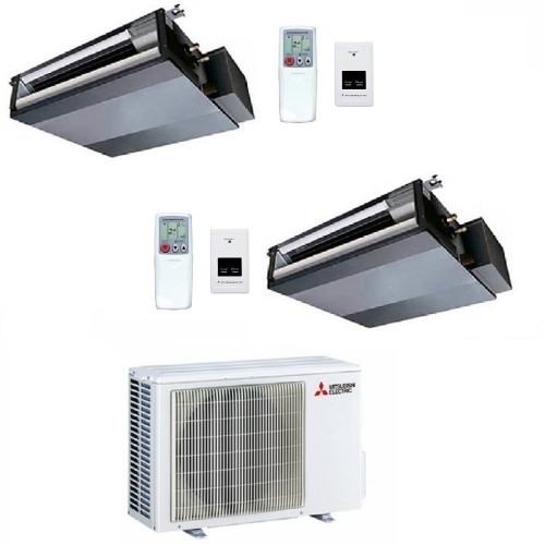 Mitsubishi Duo Split 9+9 MXZ-2F42VF4 SEZ-M25DA2 SEZ-M25DA2 Klimageräte Kanaleinbaugeräte Fernbedienung SEZ-M R-32 2.5+2.5 kW ...