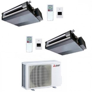 Mitsubishi Duo Split 9+9 MXZ-2F53VF4 SEZ-M25DA2 SEZ-M25DA2 Klimageräte Kanaleinbaugeräte Fernbedienung SEZ-M R-32 2.5+2.5 kW ...