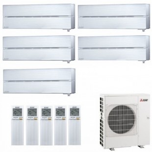 Mitsubishi Penta Split 9+9+9+9+9 Weiß Strahlend MXZ-5F102VF2 Klimageräte Diamond 2.5+2.5+2.5+2.5+2.5 kW R-32 WiFi MSZ-LN-V-9+...