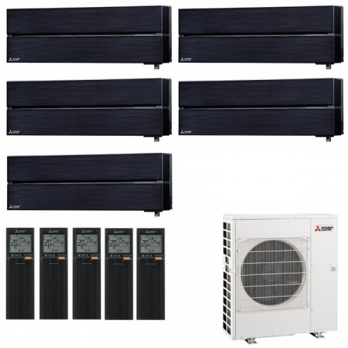 Mitsubishi Penta Split 9+9+9+9+9 Schwarz Onyx MXZ-5F102VF2 Klimageräte Diamond 2.5+2.5+2.5+2.5+2.5 kW R-32 WiFi MSZ-LN-B-9+9+...