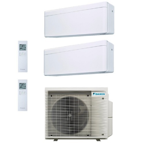 Daikin Duo Split Stylish 9000+18000 Btu 2MXM68A9 FTXA25CW FTXA50CW Klimaanlagen 2.5+5.0 kW WiFi R-32 Stylish Weiß FTXA-CW-9+1...