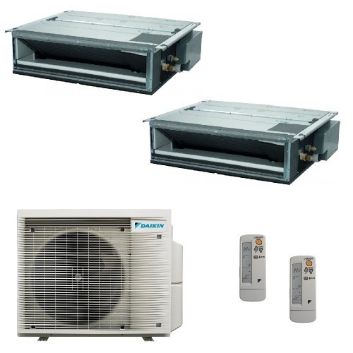 Daikin Duo Split Kanal 9000+9000 Btu 2MXM40A9 FDXM25F9 FDXM25F9 Klimaanlagen mit Fernbedienungen R-32 WiFi Opz FDXM-F9-25+25+...