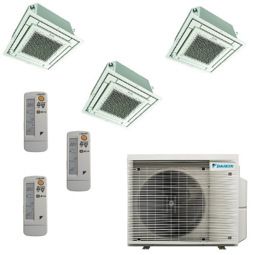 Daikin Trio Split Kassettengerät 9000+12000+12000 3MXM52A9 FFA25A9 FFA35A9 FFA35A9 Klimaanlagen 4 vie mit Fernbedienungen FFA...