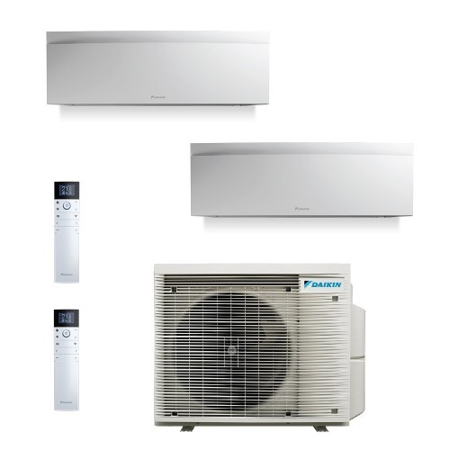 Daikin Duo Split Emura 7000+18000 Btu 2MXM68A9 FTXJ20AW FTXJ50AW Klimaanlagen 2.5+3.5 kW WiFi R-32 Emura 3 Weiß FTXA-AW-7+18-...