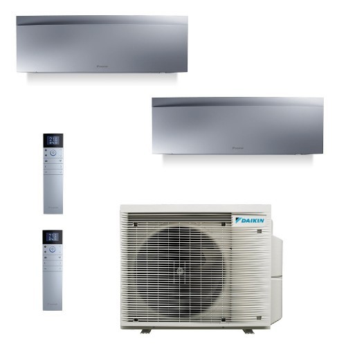 Daikin Duo Split Emura 7000+9000 Btu 2MXM40A9 FTXJ20AS FTXJ25AS Klimaanlagen 2.0+2.5 kW WiFi R-32 Emura 3 Silber FTXA-AS-7+9-...