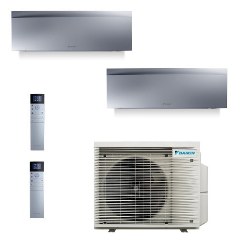 Daikin Duo Split Emura 15000+15000 Btu 2MXM68A9 FTXJ42AS FTXJ42AS Klimaanlagen 3.5+5.0 kW WiFi R-32 Emura 3 Silber FTXA-AS-15...