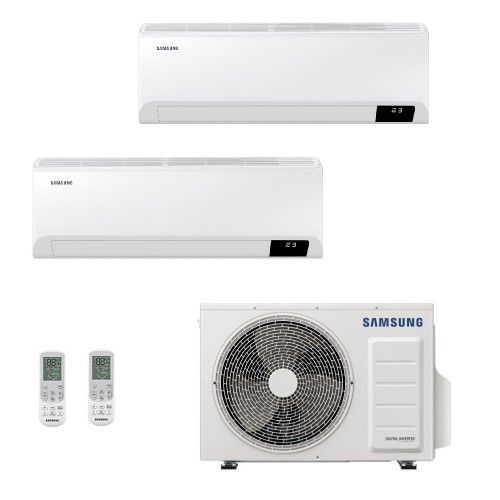 Samsung Klimaanlagen Duo Split Cebu Wi-Fi 7000+7000 Btu + AJ040TXJ2KG/EU R-32 A+++ A++ Stimmenkontrolle WiFi 2.0+2.0 kW AR070...