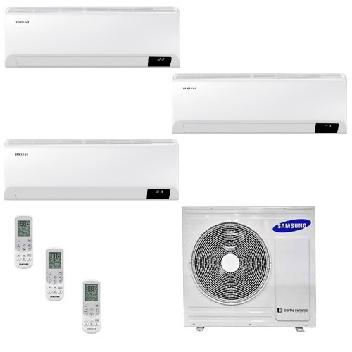 Samsung Klimaanlagen Trio Split Cebu Wi-Fi 7000+7000+7000 Btu + AJ052TXJ3KG/EU R-32 A+++ A+ Stimmenkontrolle WiFi AR070707TXF...