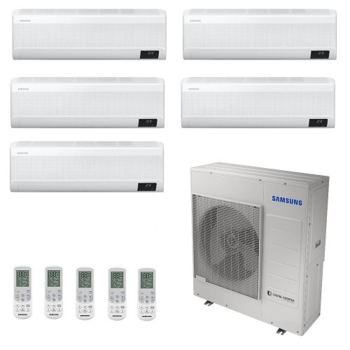 Samsung Klimaanlagen Penta Split Serie WindFree ELITE 7+7+7+7+7 Btu + AJ100TXJ5KG/EU R-32 A++ A+ Stimmenkontrolle WiFi AR0707...