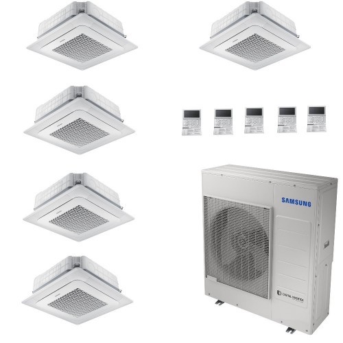 Samsung Klimaanlagen Penta Split Kassettengerät 4 Luftauslässe Mini WindFree 7+7+7+7+9 Btu R-32 AJ100TXJ5KG/EU A++ A+ AR07070...