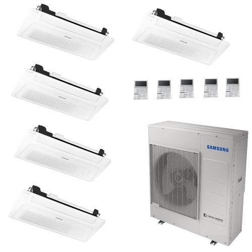 Samsung Klimaanlagen Penta Split Kassettengerät 1 Luftauslass WindFree 9000+9000+9000+9000+9000 Btu R-32 AJ100TXJ5KG/EU A++ A...