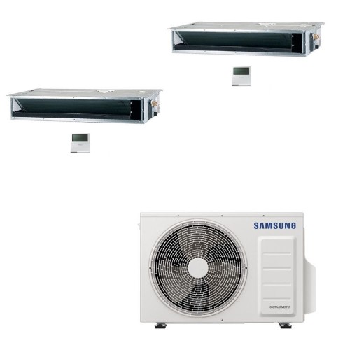 Samsung Klimaanlagen Duo Split Kanaleinbaugeräte Geringe/Mittlere Prävalenz 12000+12000 Btu R-32 AJ068TXJ3KG/EU A++ A+ AJ1212...