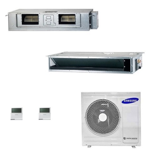 Samsung Klimaanlagen Duo Split Kanaleinbaugeräte Geringe/Mittlere Prävalenz 12000+18000 Btu R-32 AJ068TXJ3KG/EU A++ A+ AJ1218...