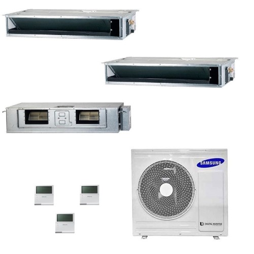 Samsung Klimaanlagen Trio Split Kanaleinbaugeräte Geringe/Mittlere Prävalenz 9+9+18 Btu R-32 AJ080TXJ4KG/EU A++ A+ AJ090918TN...