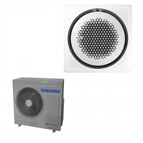 Samsung Gewerbeklimaanlagen Mono Split Kassette 360 Quadratische Platte Weiß Gas R-32 24000 Btu Einzelphase 7.1 kW A++ A+ 220...