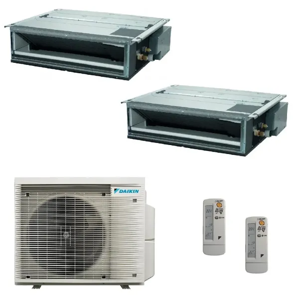 Daikin Duo Split Kanal 9000+9000 Btu 2MXM40A9 FDXM25F9 FDXM25F9 Klimaanlagen mit Fernbedienungen R-32 WiFi Opz FDXM-F9-25+25+...