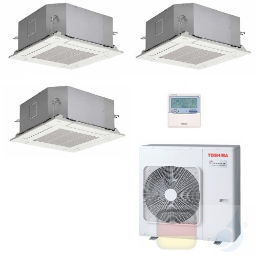 Toshiba Klimaanlagen Trio Split Kassettengerät 60x60 9000+12000+12000 Btu + RAS-3M26U2AVG-E R-32 A++ A+ 2.5+3.5+3.5 kW PKVPG_...