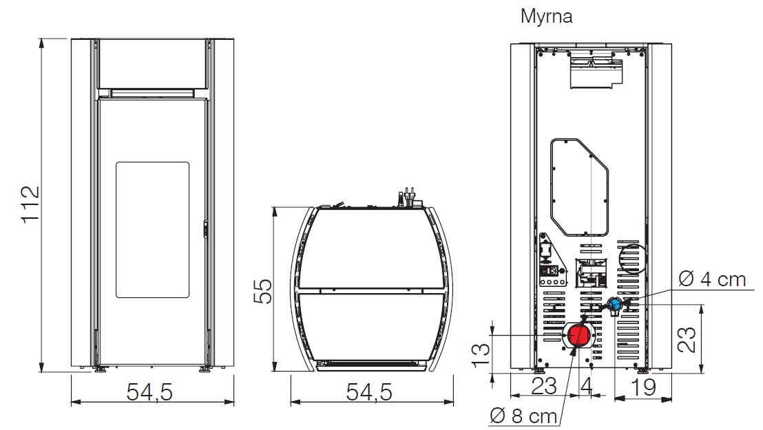 Pelletofen Edilkamin 12.0 kW Myrna Plus stahl-keramic Weiß